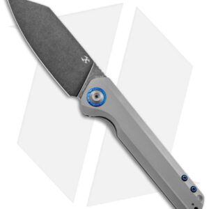 Kansept Knives Bulldozer Frame Lock Front Flipper Knife Ti (3.75" Black SW 20CV)
