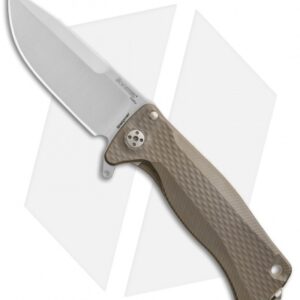 LionSteel SR-22 Flipper Integral Frame Lock Knife Bronze Titanium (3.125" Satin)