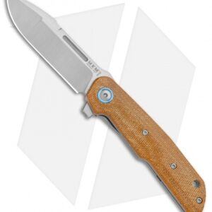 MKM Terzuola Clap Liner Lock Knife Natural Canvas Micarta (3" Satin) LS01-NC