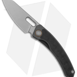 Maxace Black Mirror Frame Lock Knife Titanium/Carbon Fiber (3.25" Stonewash)