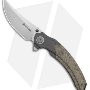 Maxace Rock Liner Lock Knife Tan Micarta + Titanium (4" Stonewash M390) MRK04