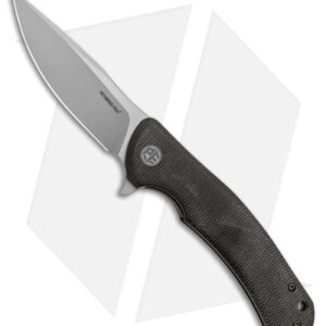 Petrified Fish Warrior Liner Lock Knife Black Micarta (3.5" BB K110) PF949