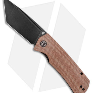 Petrified Fish Beluga Liner Lock Knife Brown Micarta (3.6" Black K110) PFP01