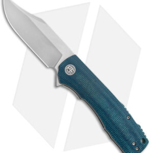 Petrified Fish Victor Liner Lock Knife Blue Micarta (3.5" Stonewash) PFP03BP