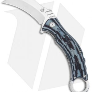 QSP Eagle Liner Lock Karambit Knife Black/Gray G-10 (3.12" Satin)