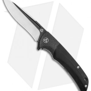 QSP Harpyie Liner Lock Knife Black G-10 + Carbon Fiber (3.75" Two-Tone)