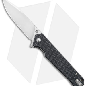 QSP Knife Mamba V2 Liner Lock Flipper Knife Black Micarta (3.5" Satin D2)