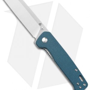 QSP Penguin Liner Lock Knife Blue Micarta (3.25" Satin)