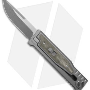 Reate EXO-M Drop Point Gravity Knife Titanium/Green Micarta (2.95" SW)