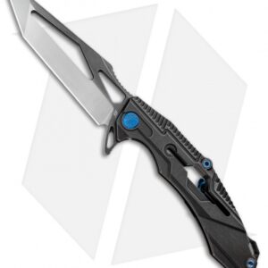 Rike Knife M1 Titanium Flipper Folding Knife Dark Gray (4" Two-Tone)
