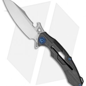 Rike Knife M3 Frame Lock Knife Carbon Fiber/Green Titanium (3.88" Satin)
