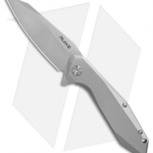 RUIKE P135SF Wharncliffe Frame Lock Knife Gray (3.6" Satin)