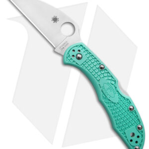 Spyderco Delica 4 Lightweight Wharncliffe Knife Teal FRN (2.9" Satin) C11FPWCTL