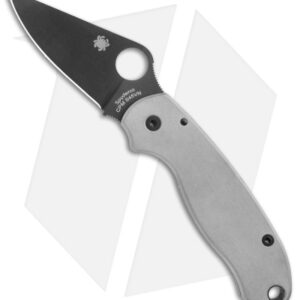 Flytanium Titanium Scales + Spyderco Para 3 Pocket Knife (3" Black)