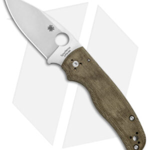 Spyderco Shaman Green Canvas Micarta Knife (3.6" Satin M4) C229MPM4