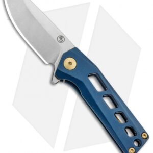 StatGear Slinger EDC Frame Lock Flipper Knife Blue (2.1" Stonewash)