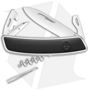 Swiza D03 Swiss Pocket Knife Black Leather (3" Mirror)