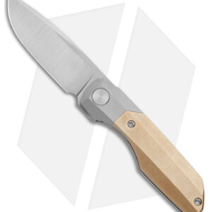 Vero Engineering Mini Synapse Frame Lock Knife Titanium Brass (3" Belt Satin)