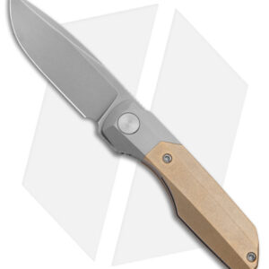 Vero Engineering Mini Synapse Frame Lock Knife Titanium Brass (3" SW M390)