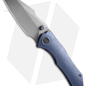 WE Knife Co. High-Fin Frame Lock Knife Blue Titanium (3" SW) WE22005-3