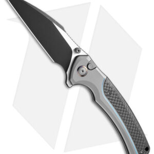 WE Knife Co. Ziffius Limited Edition Button Lock Knife Gray Ti + CF (3.7" Black)