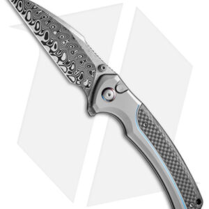 WE Knife Co. Ziffius Limited Edition Button Lock Knife Gray Ti + CF (3.7" Dam.)