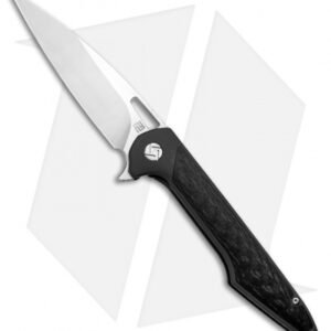 Artisan Cutlery Archaeo Frame Lock Flipper Knife Black Ti/CF (3.75" Satin)