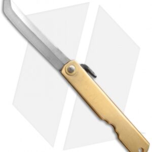 Nagao Higonokami Tanto Friction Folder 100mm Brass (3" Shirogami) HIGO 13BR