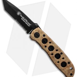 Smith & Wesson Extreme OPS Tanto Folder Desert Tan (4.125" Black Serr) CK5TBSD