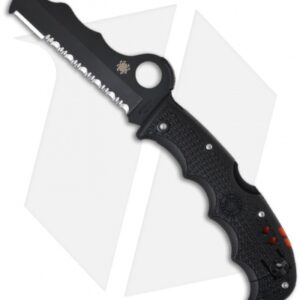 Spyderco Rescue Assist I Black FRN Folding Knife (3.69" Black Serr) C79PSBBK
